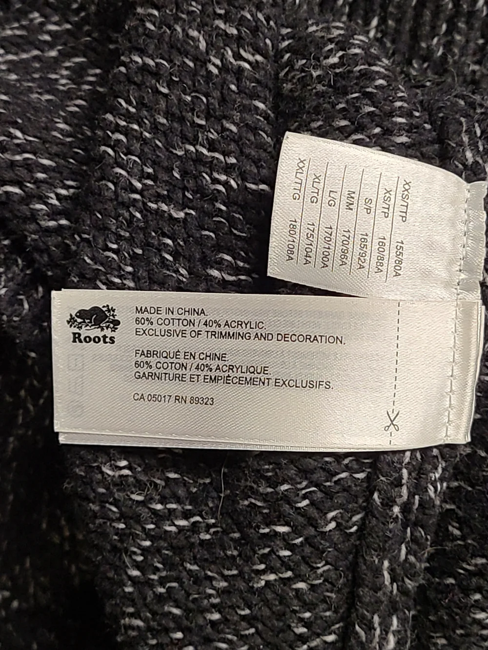 Roots Black & White Marled Knit Hoodie - Picture 2 of 6